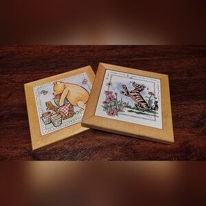 Disney Framed Art with Pooh and Tigger in Yellow and Orange